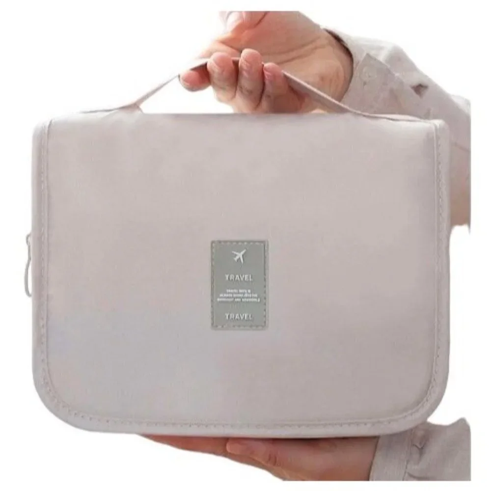 Hanging Travel Bag Cosmetic Toiletry Beige